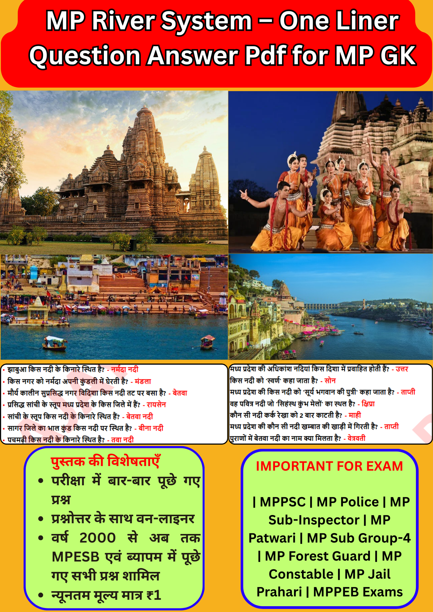 MP River System – One Liner Question Answer Pdf